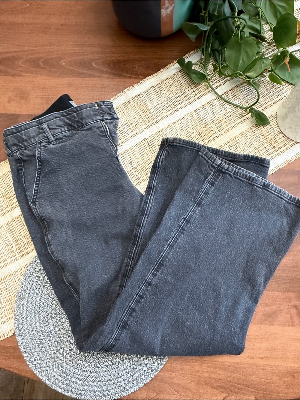 Wit & Wisdom Black Wide-Leg High-Rise Jeans